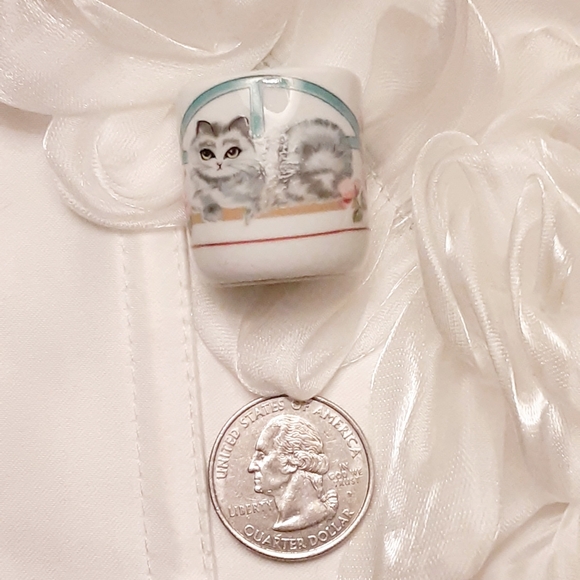 Vintage Cat Design Ceramic Mini Candle Holder - Picture 6 of 7